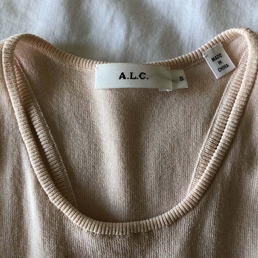 A.L.C. Ribbed Racerback Tank Top Light Pink Size Small - Picture 6 of 10
